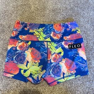 FLEO Women's Floral Blue Shorts